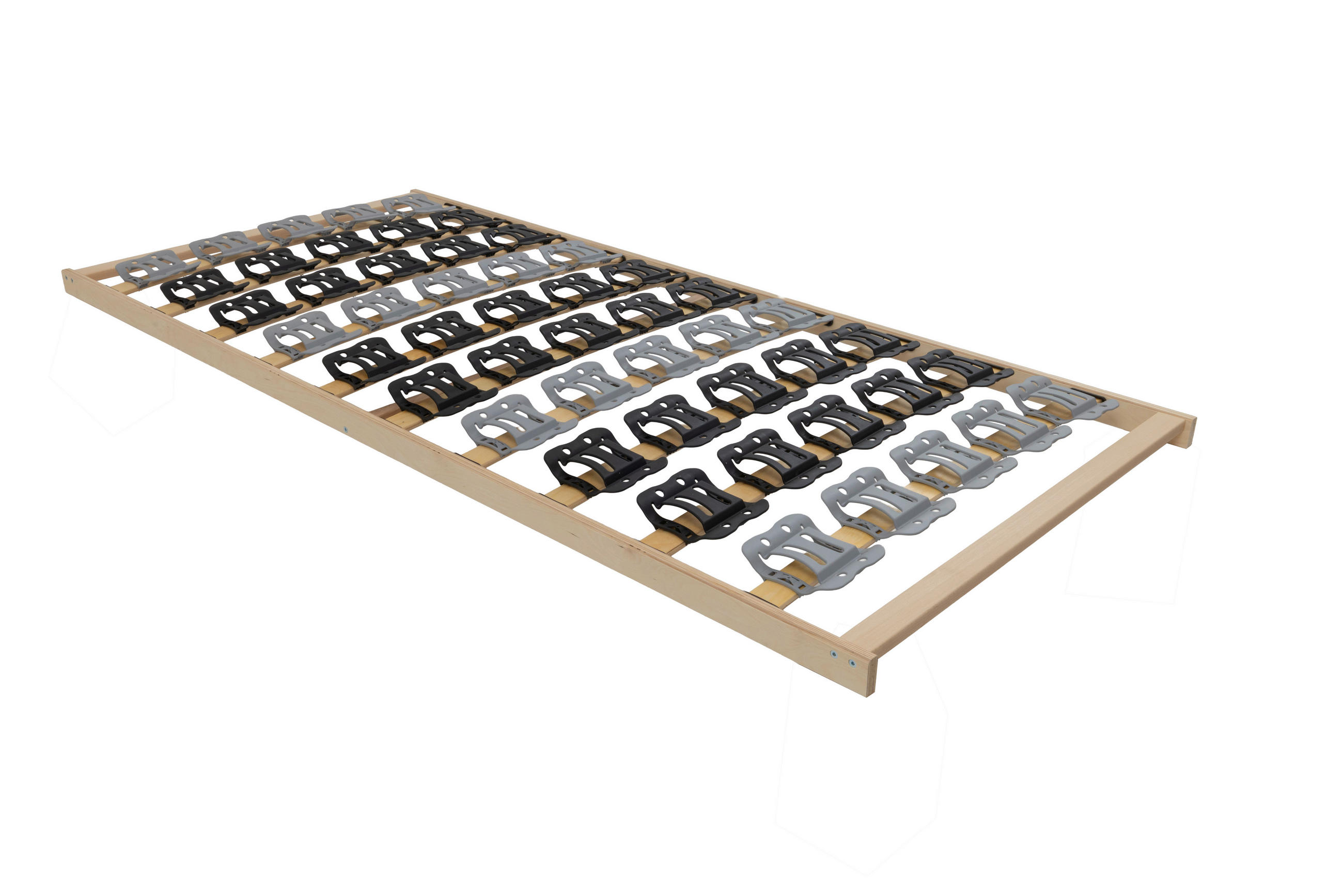 TELLERLATTENROST 90/200 cm Mittelzone verstellbar,  - Anthrazit/Silberfarben, Basics, Holz/Kunststoff (90/200cm) - MID.YOU