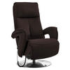 RELAXSESSEL in Leder Braun  - Chromfarben/Braun, Design, Leder/Metall (77/110/87cm) - Valdera