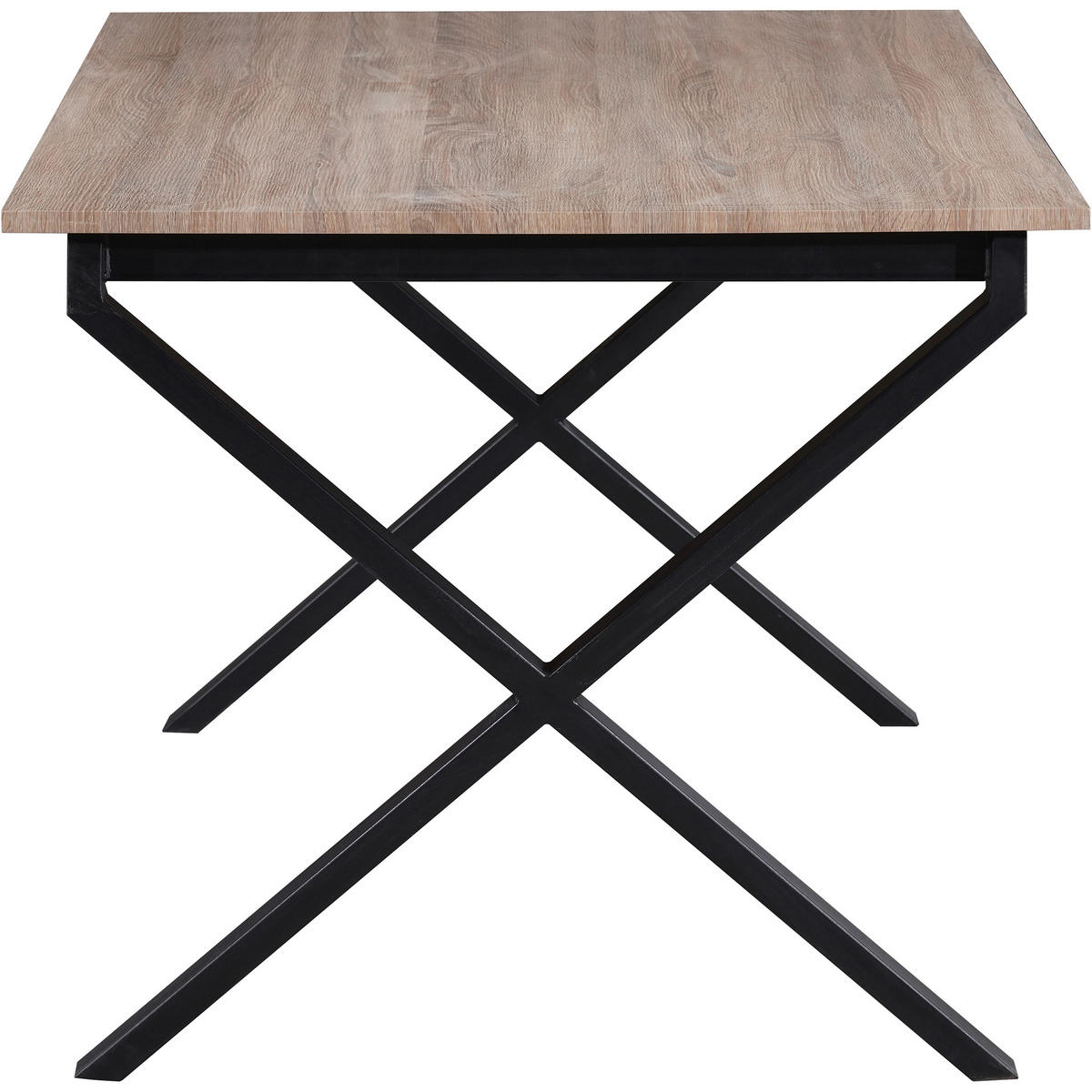 ESSTISCH 120/80/76 cm Nachbildung  Metall, Holzwerkstoff gastro- und objekttauglich rechteckig Eichefarben  - Eichefarben/Schwarz, MODERN, Holzwerkstoff/Metall (120/80/76cm) - MID.YOU