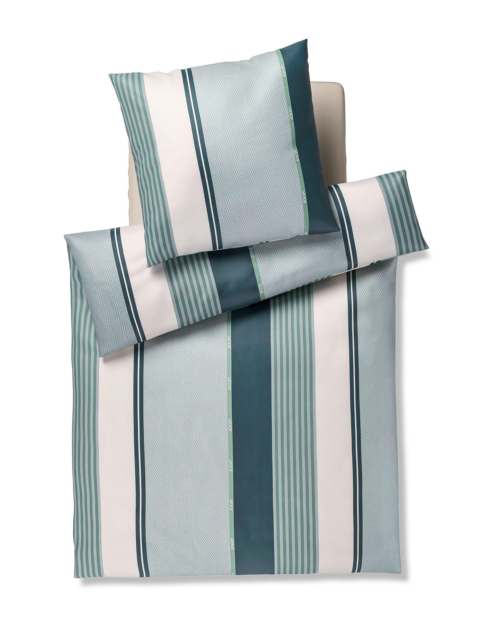 WENDEBETTWÄSCHE Makosatin 155/220 cm  - Smaragdgrün, Design, Textil (155/220cm) - Joop!