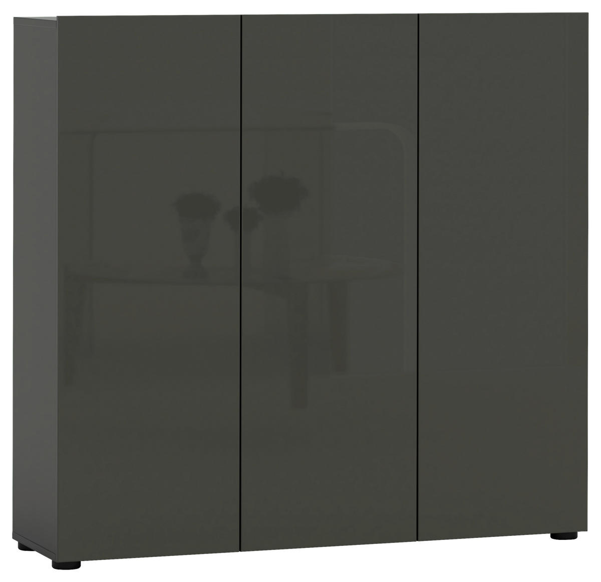 SCHUHSCHRANK Anthrazit  - Anthrazit/Schwarz, Design, Holzwerkstoff/Kunststoff (120/115/34cm) - Xora
