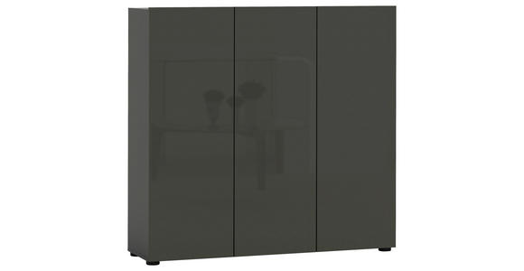 SCHUHSCHRANK in 120/115/34 cm - Anthrazit/Schwarz, Design, Holzwerkstoff/Kunststoff (120/115/34cm) - Xora