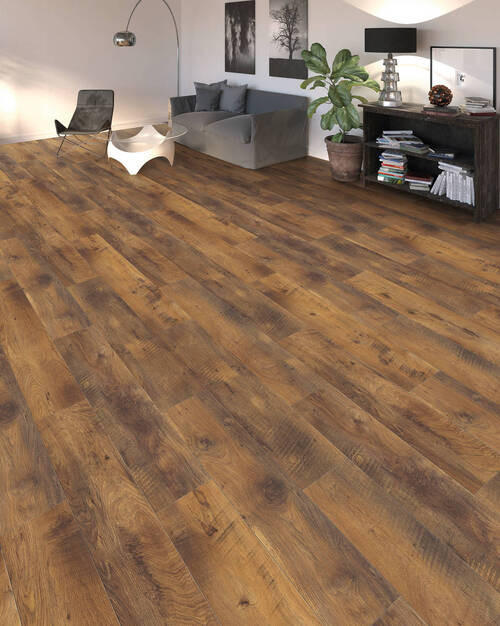 LAMINATBODEN Living by HARO Laminat NKL 32  per  m² - Cognac, Basics, Holzwerkstoff (19.3/128.2cm) - Living by HARO