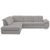 ECKSOFA in Mikrofaser Ecru  - Ecru/Silberfarben, Design, Textil/Metall (260/320cm) - Beldomo Speed
