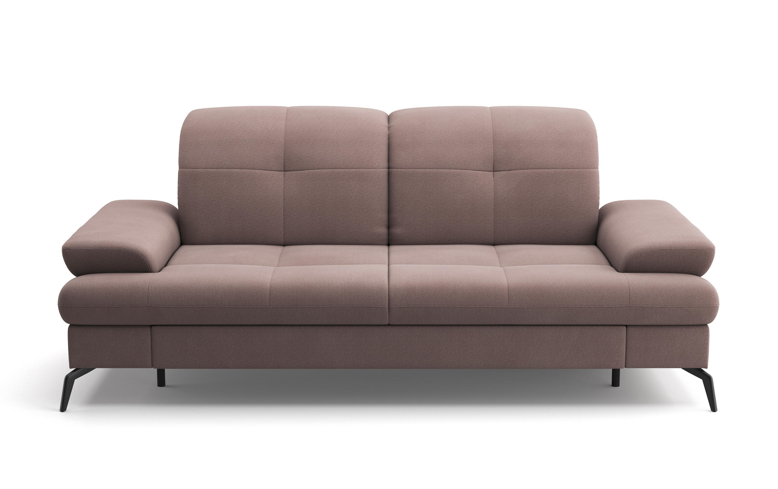 CANAPÉ 2.5 PLACES in Flachgewebe Taupe - Taupe/Schwarz, Konventionell, Textil/Metall (202/90/122cm) - Sit & More