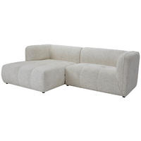 ECKSOFA Creme Chenille  - Creme/Schwarz, KONVENTIONELL, Kunststoff/Textil (164/255cm) - Ambia Home