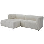 ECKSOFA  in Chenille Creme  164/255 cm  - Creme/Schwarz, KONVENTIONELL, Kunststoff/Textil (164/255cm) - Carryhome