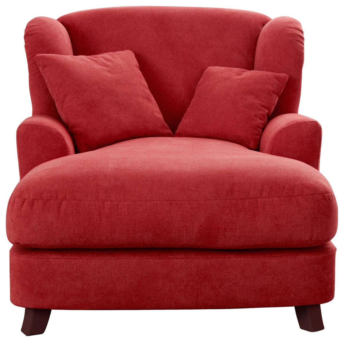 XXL-SESSEL in Rot  - Dunkelbraun/Rot, Modern, Holzwerkstoff/Textil (109/104/145cm) - Sit & More