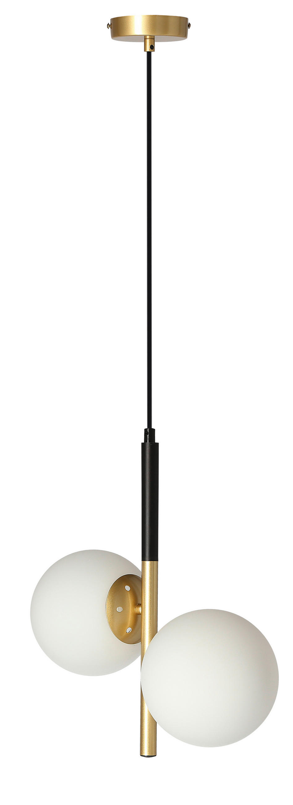 HÄNGLAMPA Duo 32.5/15/115 cm  - vit/svart, Basics, metall (32.5/15/115cm)