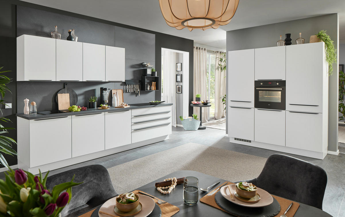 EINBAUKÜCHE   - Weiß, Design, Holzwerkstoff - Celina