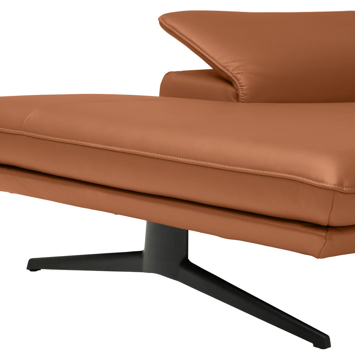 ECKSOFA in Echtleder Cognac  152/239 cm  - Cognac/Beige, Design, Leder/Metall (152/239cm) - Koinor
