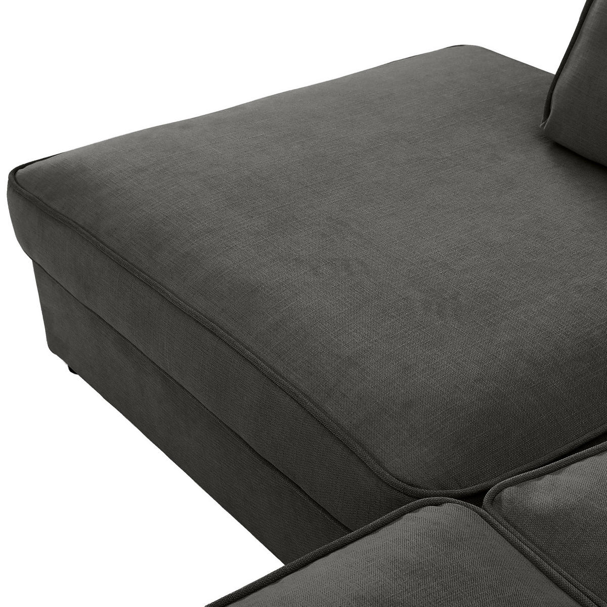 ECKSOFA Flachgewebe Taupe  - Taupe/Schwarz, Modern, Kunststoff/Textil (228/307cm) - Carryhome