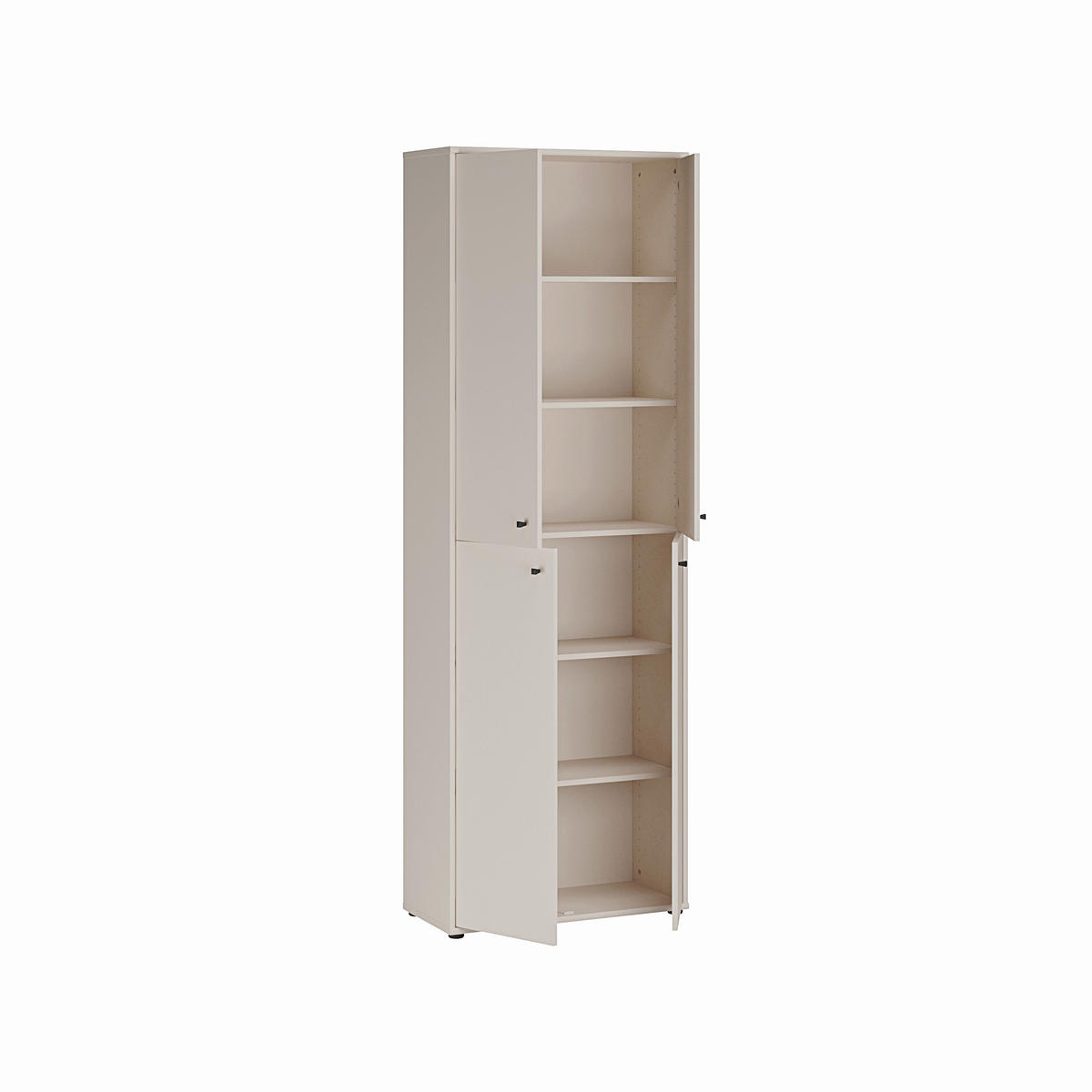 DREHTÜRENSCHRANK 73,7/216,7/34,8 cm,  in Sandfarben, 4 Tür(en)  - Sandfarben/Schwarz, Design, Holzwerkstoff/Kunststoff (73,7/216,7/34,8cm)
