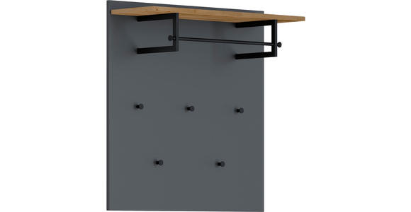 GARDEROBENPANEEL in 88/88/29 cm - Eichefarben/Anthrazit, Design, Holzwerkstoff/Metall (88/88/29cm) - Dieter Knoll