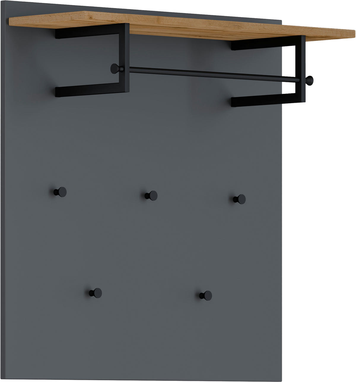 GARDEROBNI PANEL  antracit, crna, boje hrasta   metal, drvni materijal  - boje hrasta/crna, Design, drvni materijal/metal (88/88/29cm) - Dieter Knoll