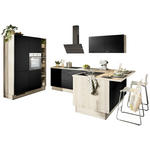 ECKKÜCHE XO 21  in Schwarz, Tannenholzfarben  - Tannenholzfarben/Schwarz, Design, Holzwerkstoff/Metall (150/280/121,6cm) - Xora