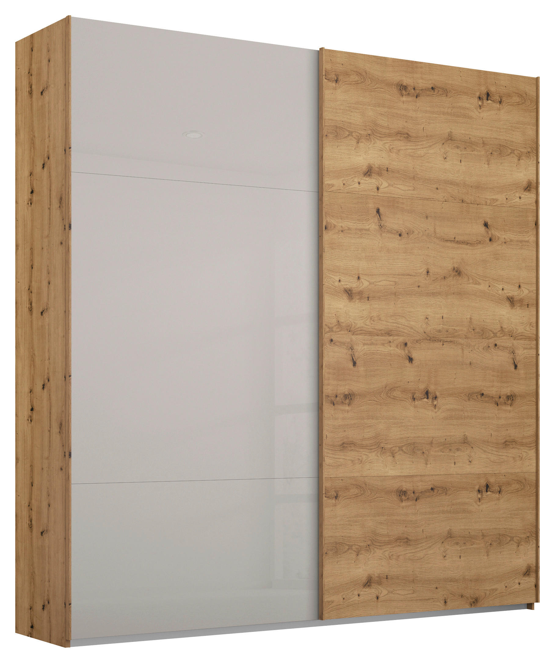 SCHWEBETÜRENSCHRANK 2-türig Grau, Eiche Artisan  - Eiche Artisan/Grau, KONVENTIONELL, Holzwerkstoff/Metall (181/223/68cm) - Xora