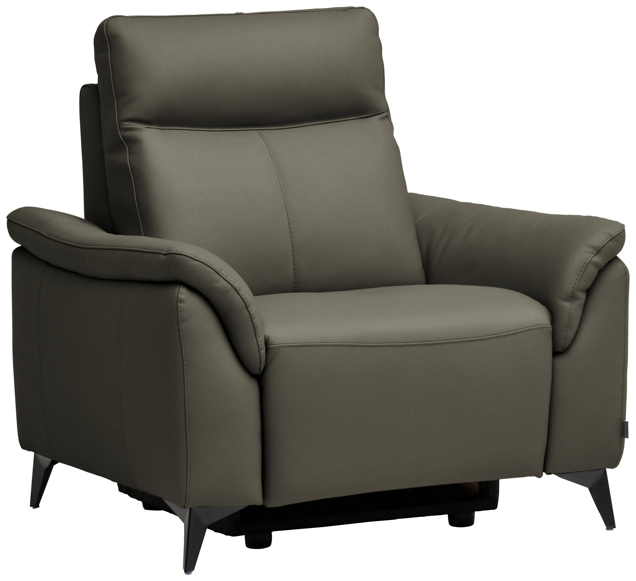 SESSEL Echtleder Grau  - Schwarz/Grau, Design, Leder/Metall (107/105/98cm) - Belluti