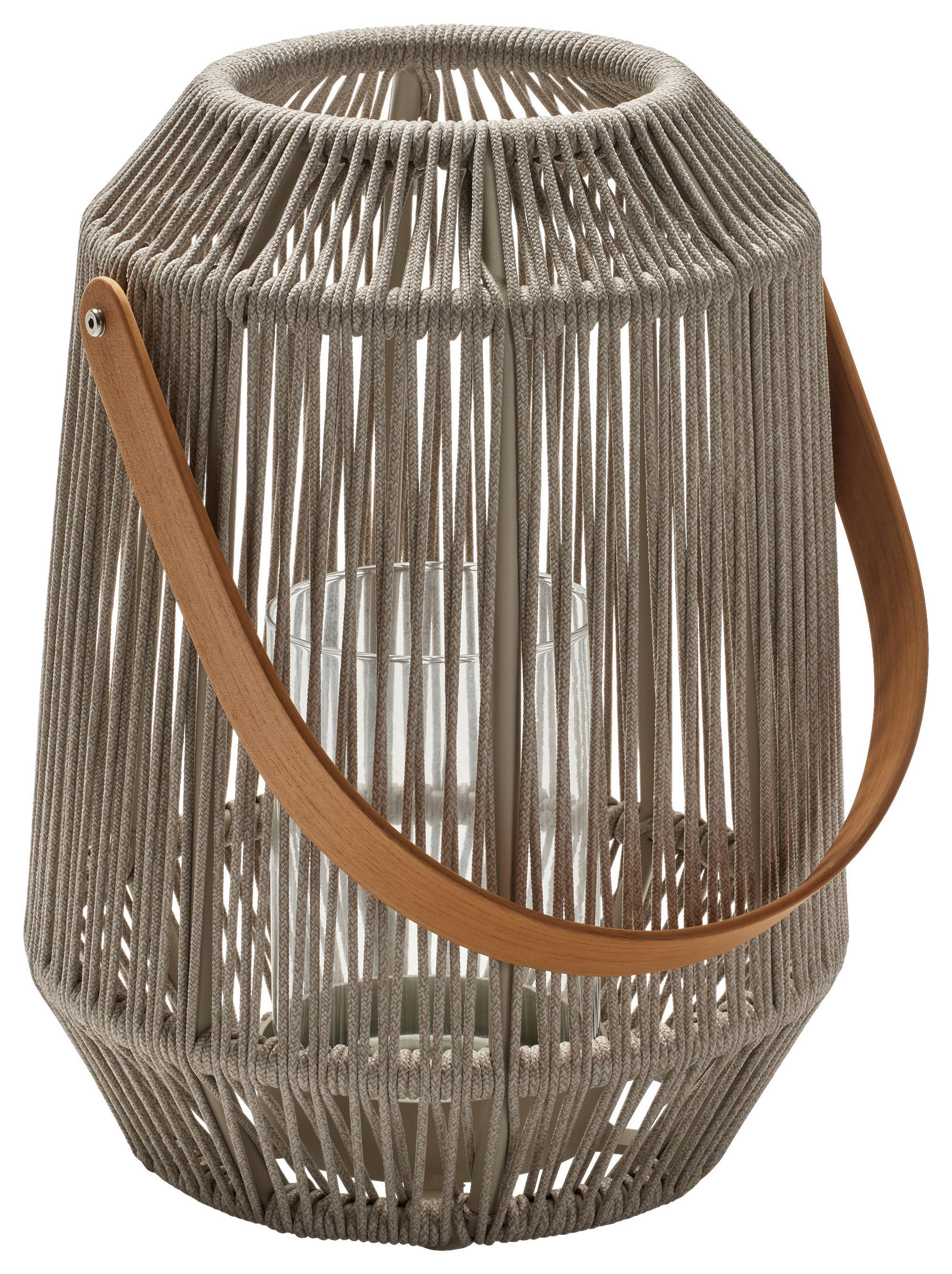 LED-LATERNE - Greige/Anthrazit, Basics, Glas/Holz (39/50/39cm) - Stern