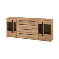 SIDEBOARD  200/86/42 cm 4 Schublade(n)  - Eichefarben/Schwarz, Design, Glas/Holzwerkstoff (200/86/42cm) - Livetastic