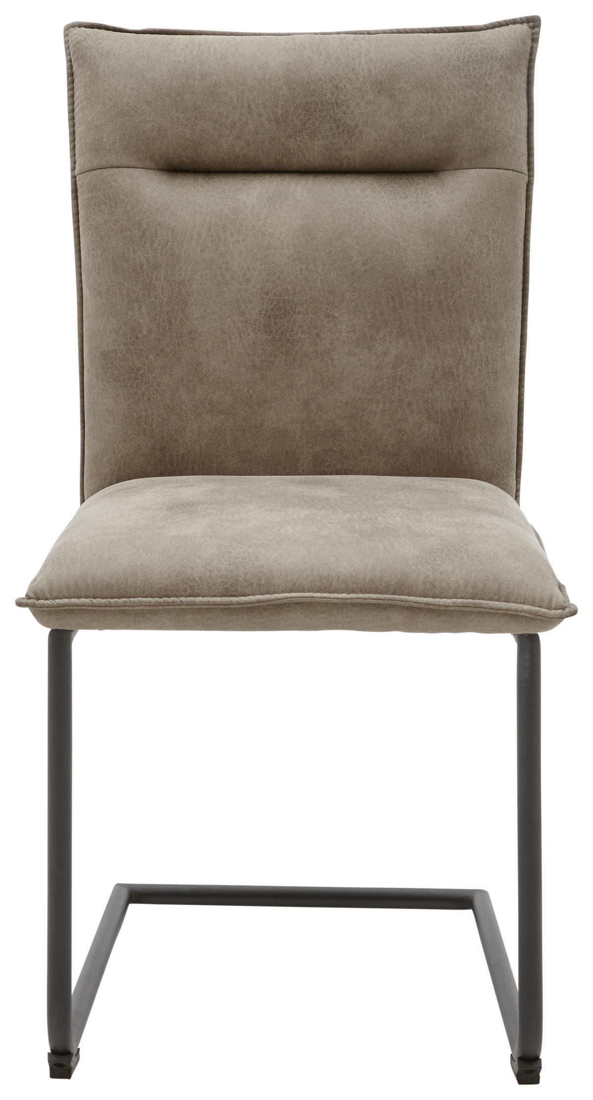 SCHWINGSTUHL  in Mikrofaser  - Hellbraun/Schwarz, Design, Textil/Metall (47/87/62cm) - Valnatura