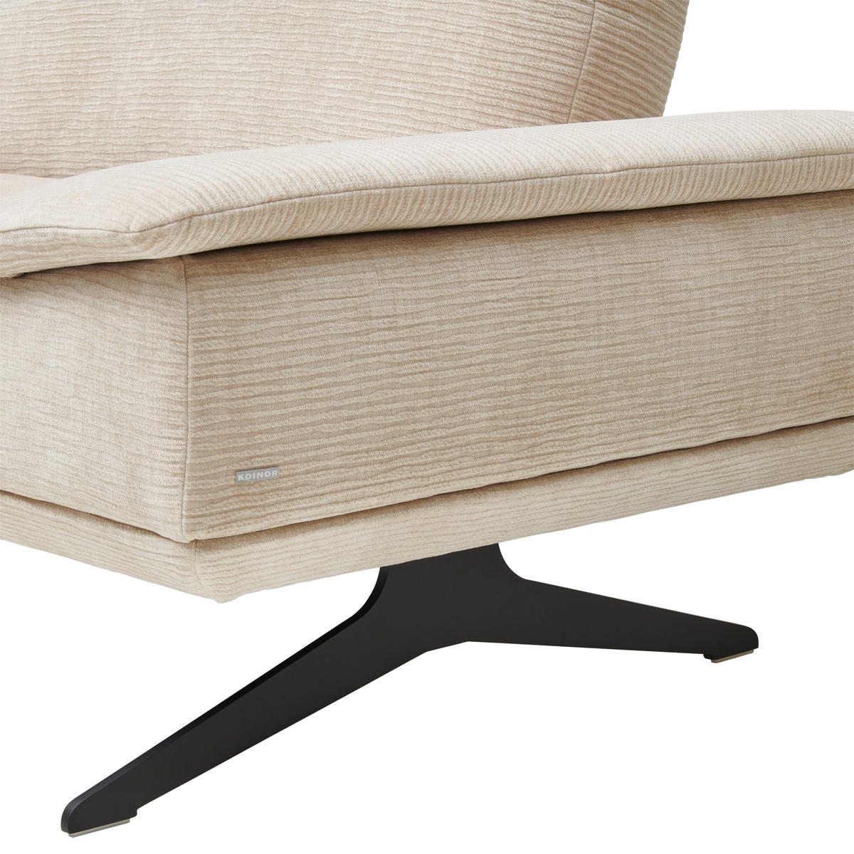 CANAPÉ D'ANGLE in Flachgewebe Beige  - Beige/Schwarz, Design, Textil/Metall (155/284cm) - Koinor