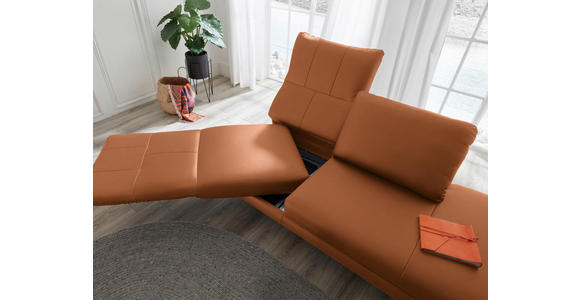 RÉCAMIERE in Echtleder Cognac - Chromfarben/Cognac, Design, Leder/Metall (209/85-109/95-16cm) - Dieter Knoll