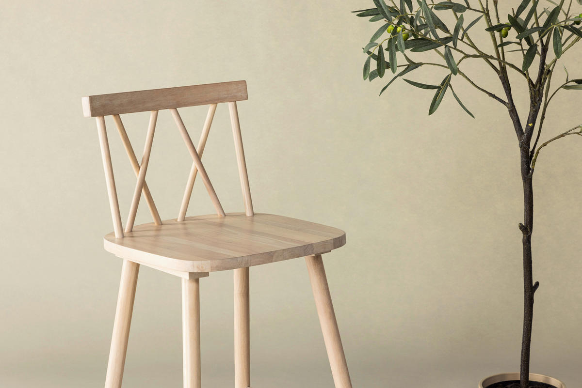 BARHOCKER-SET Weiß Kautschukholz abwischbar  - Weiß, Design, Holz (43/90/44cm) - Livetastic