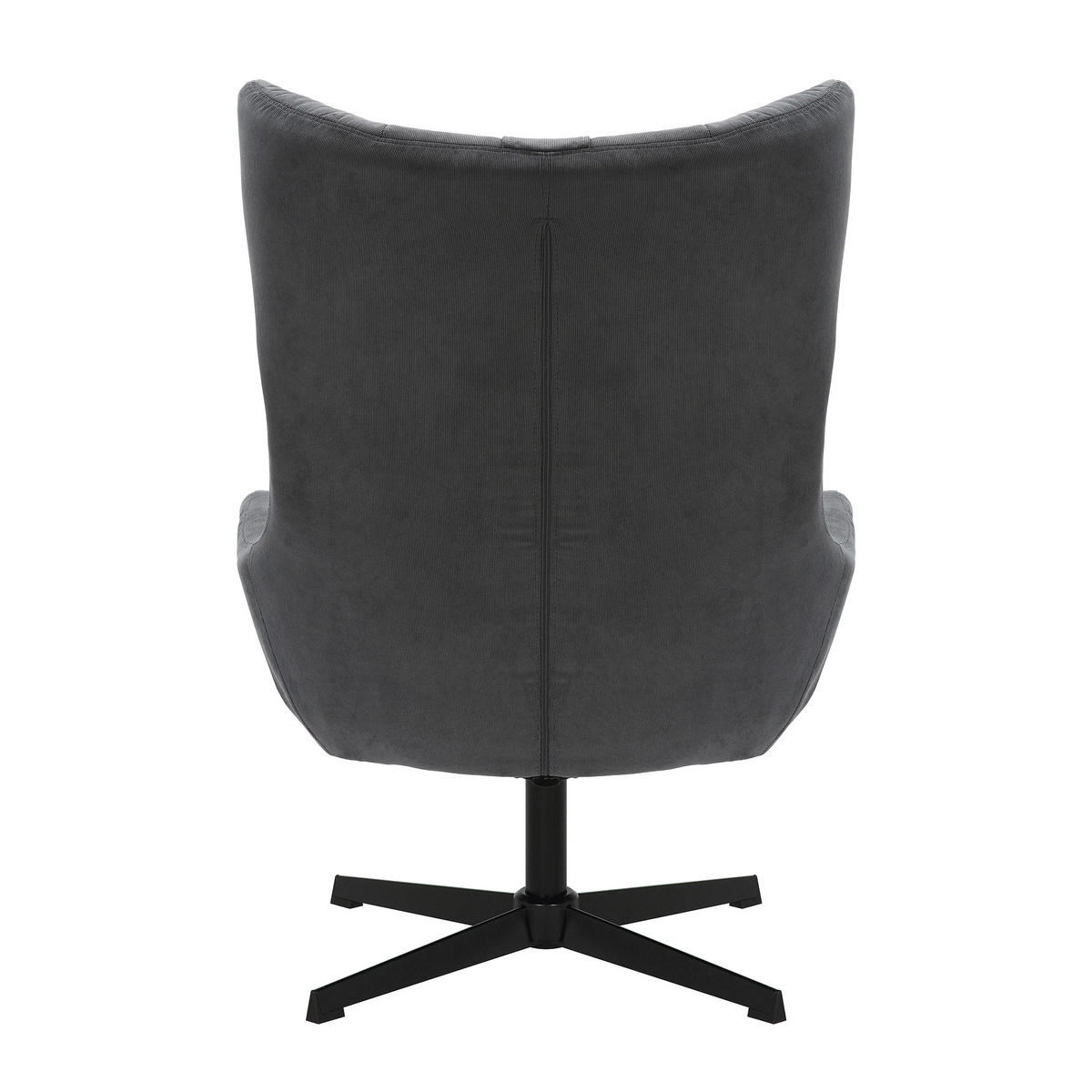 SESSELSET in Cord Anthrazit  - Anthrazit/Schwarz, MODERN, Textil/Metall (82/106/85cm) - Livetastic