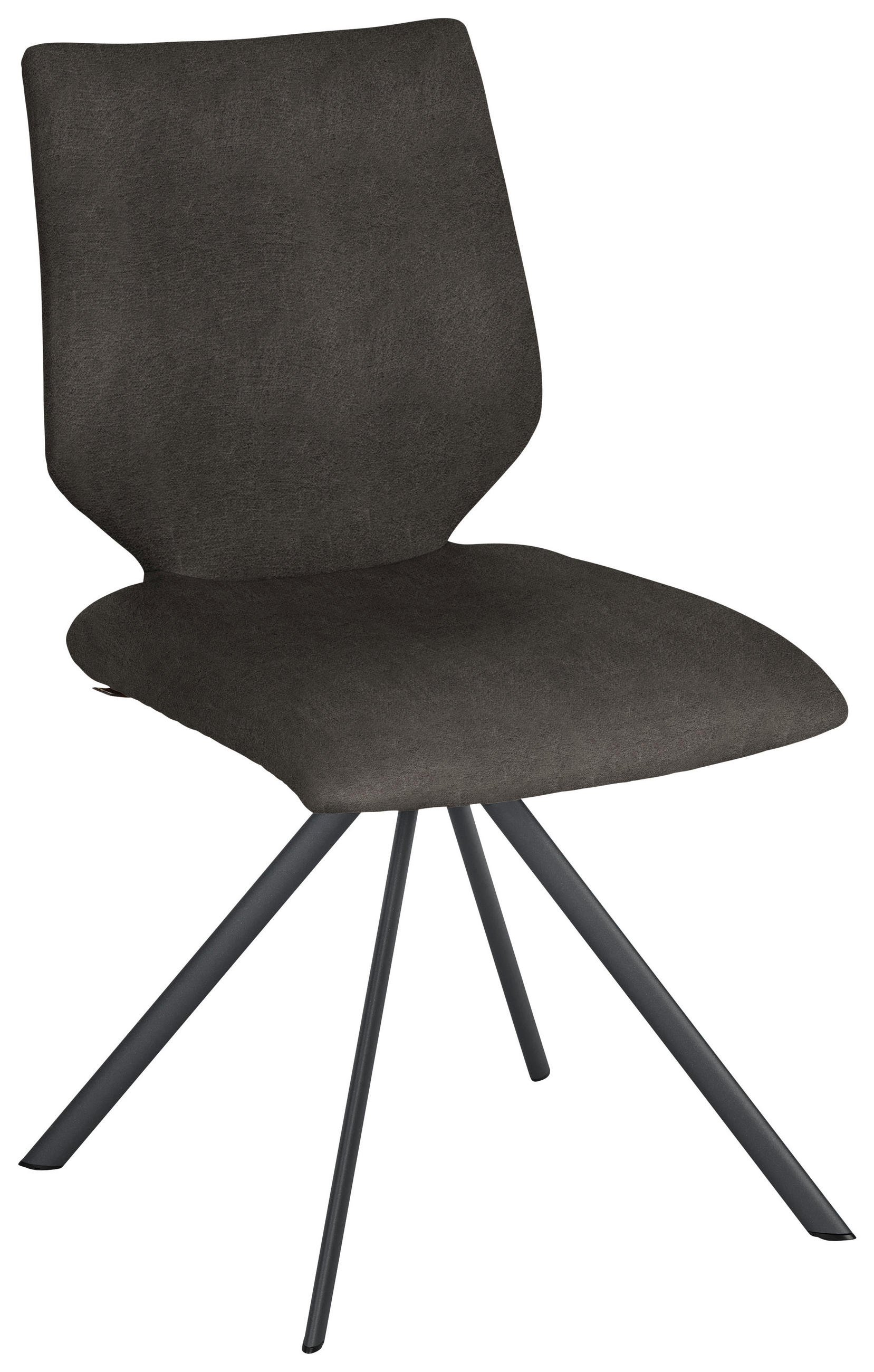 STUHL  Lederauswahl, Stoffauswahl, Typenauswahl Mikrofaser  - Anthrazit/Graubraun, Design, Textil/Metall (50/92/63cm) - Venjakob