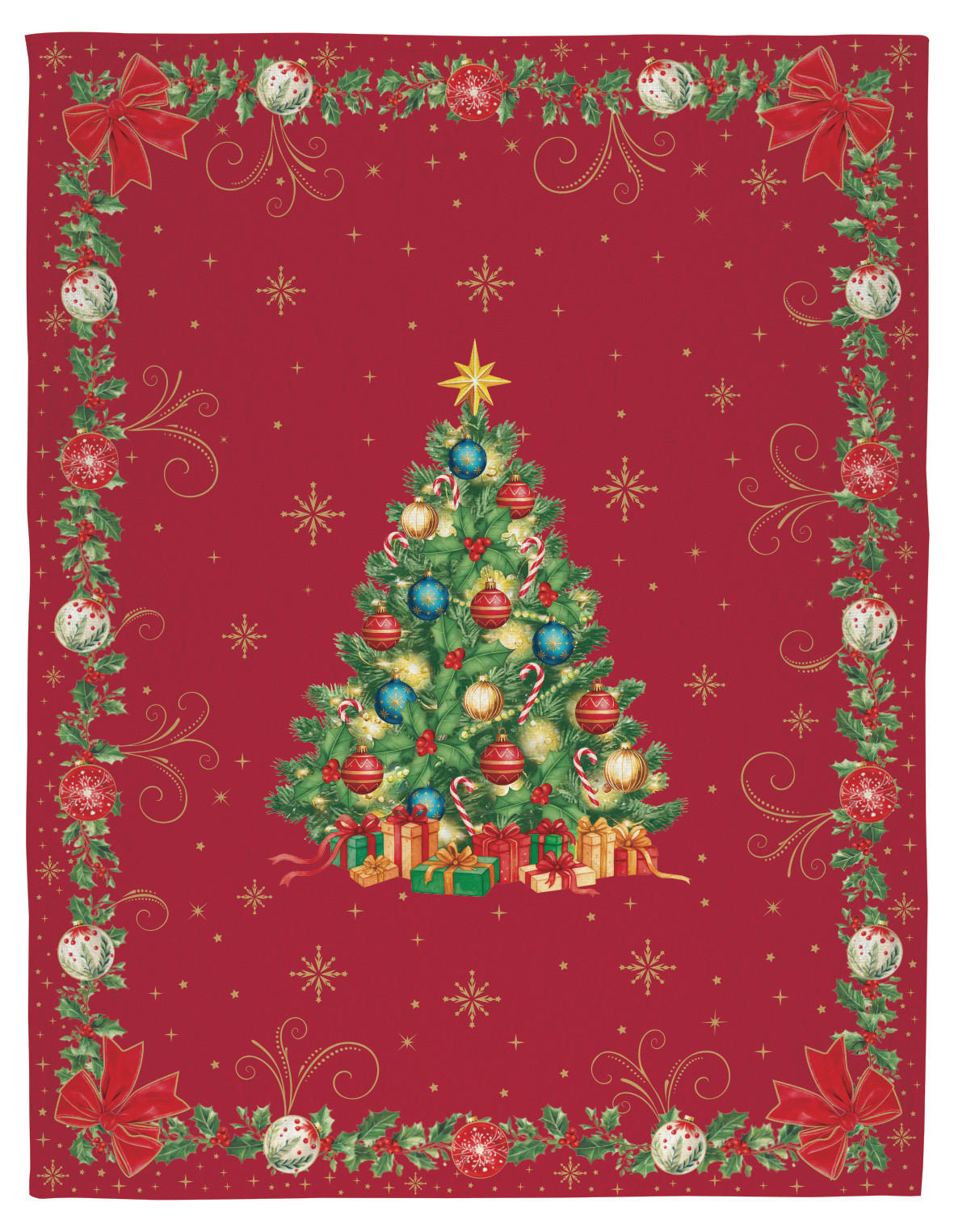 DECKE CHRISTMAS HERITAGE 130/170 cm  - Smaragdgrün/Rot, Basics, Textil (130/170cm) - POZZI AND EASY LIFE