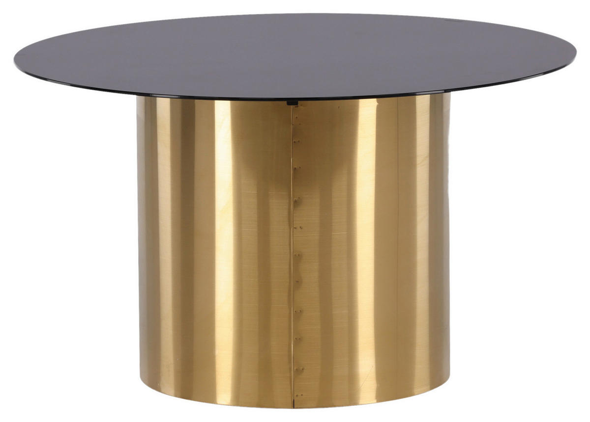 SOFFBORD i metall, glas 80/80/46 cm  - svart/guldfärgad, Design, metall/glas (80/80/46cm) - Livetastic