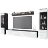 WOHNWAND Vera 4-teilig  in Anthrazit, Weiß Hochglanz  240/130/33 cm  - Weiß Hochglanz/Anthrazit, Design, Glas/Holzwerkstoff (240/130/33cm) - Livetastic