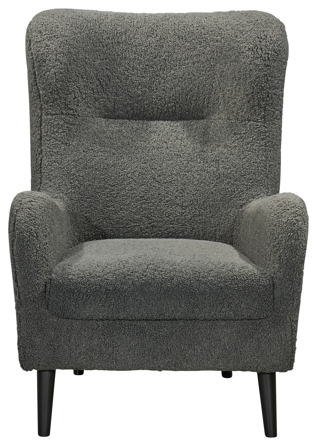 OHRENSESSEL Teddystoff Anthrazit  - Anthrazit/Schwarz, Design, Holz/Textil (77/103/98cm) - MID.YOU