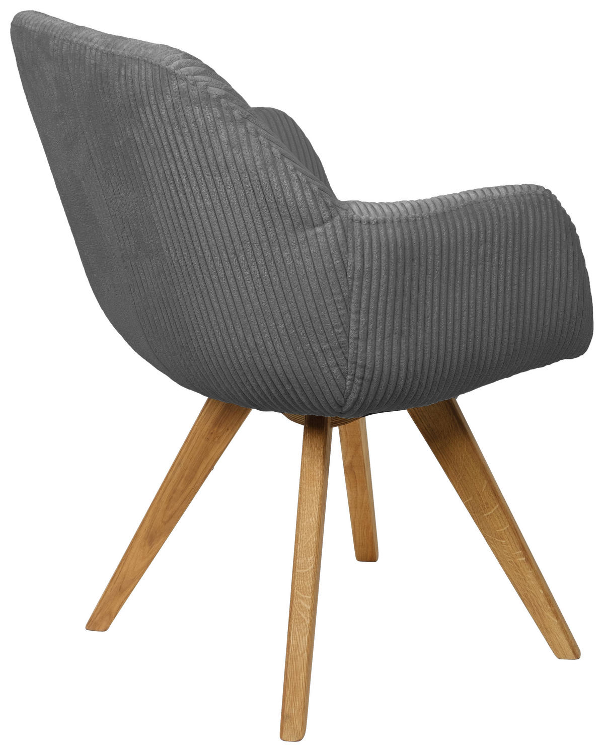 ARMLEHNSTUHL  in Cord  - Eichefarben/Grau, KONVENTIONELL, Holz/Textil (61/61/58cm) - Linea Natura