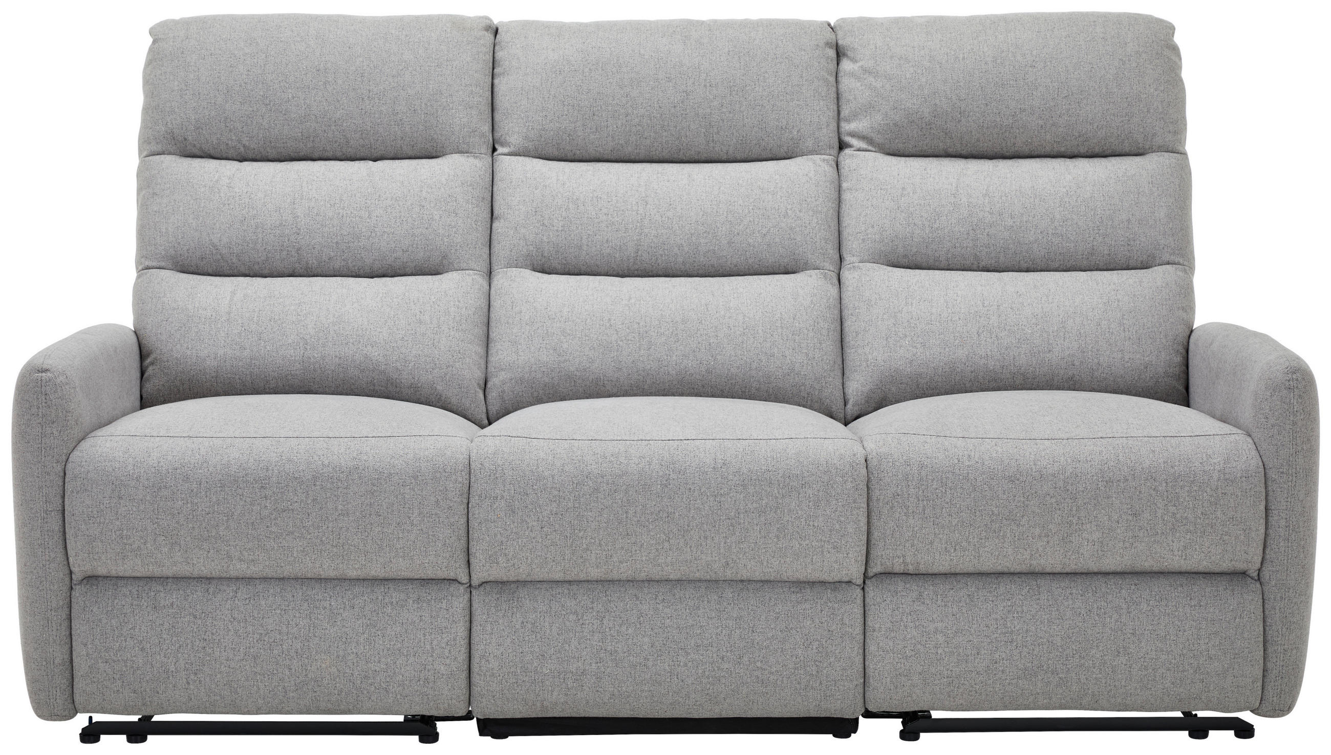 3-SITZER-SOFA Webstoff Hellgrau  - Hellgrau/Schwarz, Design, Kunststoff/Textil (192/105/94cm) - Carryhome