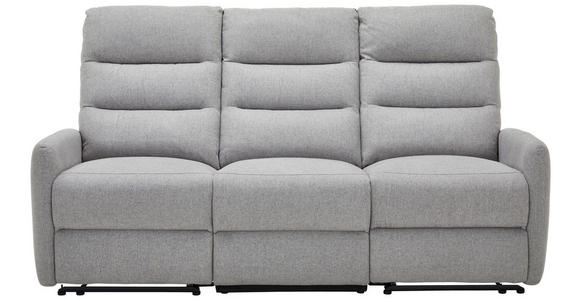 3-SITZER-SOFA Webstoff Hellgrau  - Hellgrau/Schwarz, Design, Kunststoff/Textil (192/105/94cm) - Carryhome