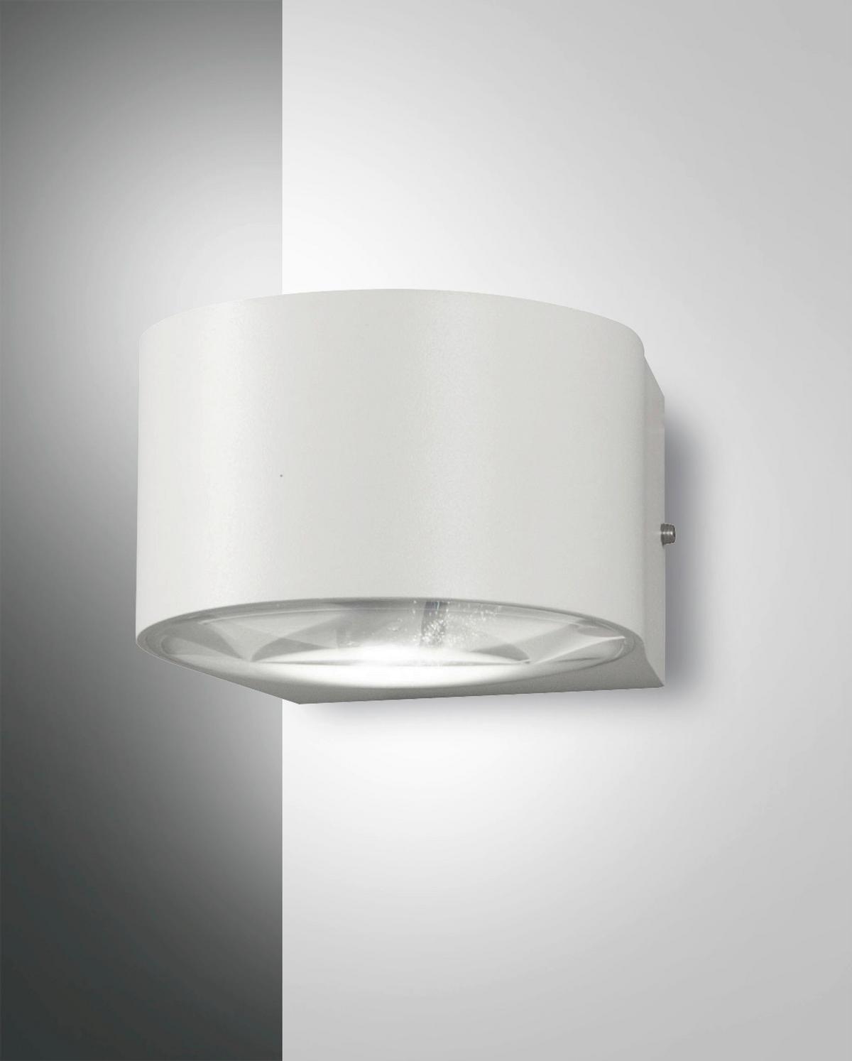 AUßENWANDLEUCHTE   - Weiß, Design, Glas/Metall (11cm) - Fabas Luce