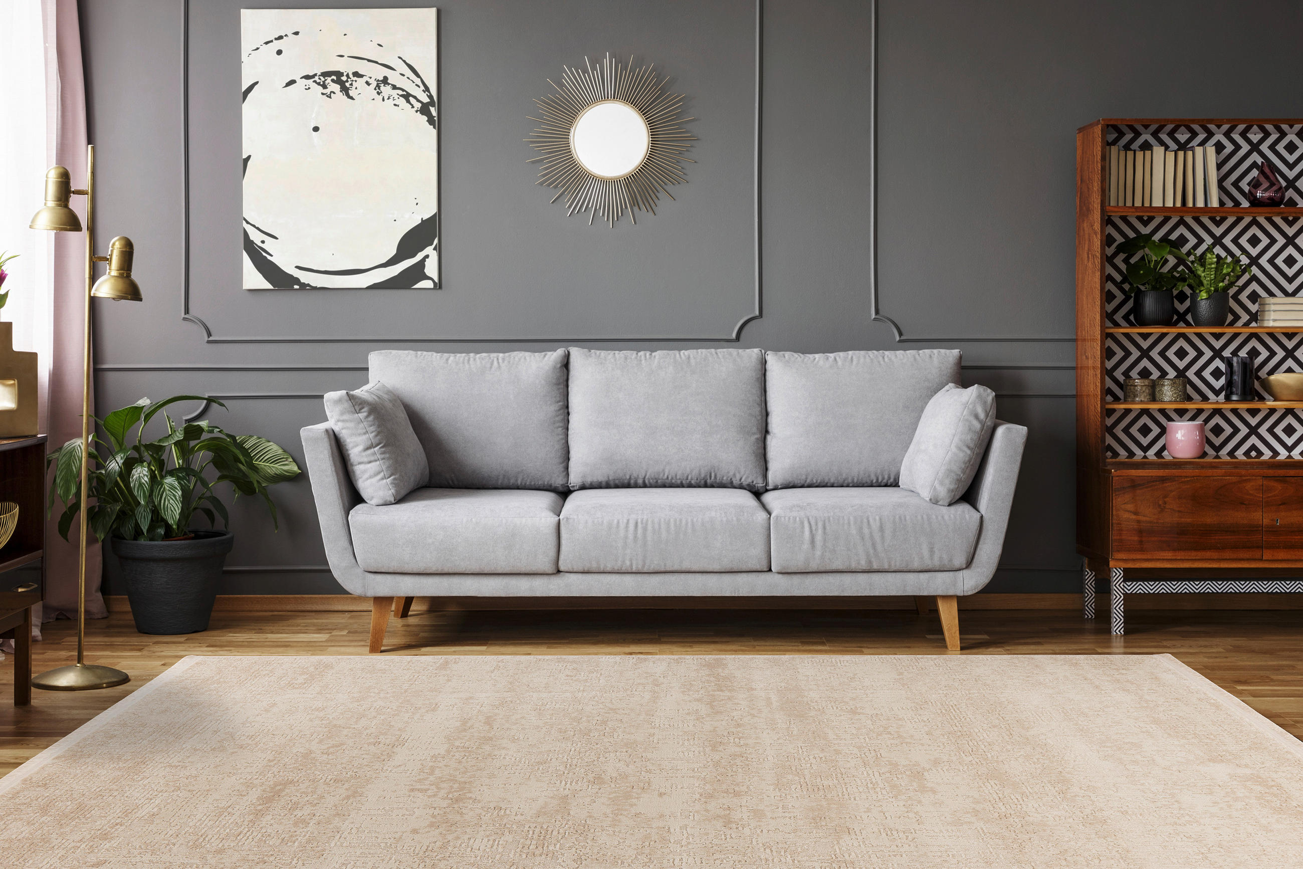 VINTAGE-TEPPICH 120/170 cm Adeon 600 Creme  - Creme, KONVENTIONELL, Naturmaterialien/Textil (120/170cm)