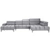WOHNLANDSCHAFT in Webstoff Grau  - Schwarz/Grau, Design, Textil/Metall (177/385/216cm) - Welnova