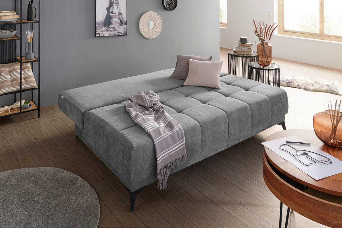 BÄDDSOFFA i flatväv mörkgrå  - mörkgrå/grå, Modern, textil (195/77/100cm) - MID.YOU