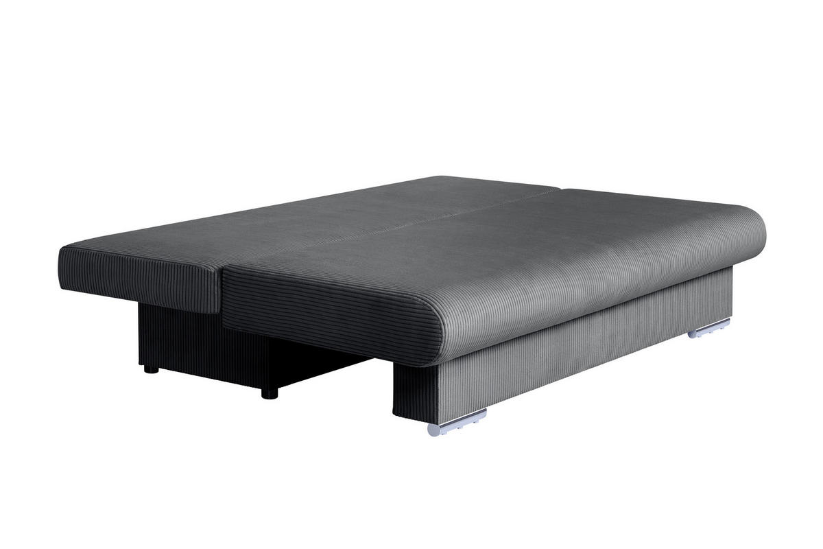 SCHLAFSOFA  mit Liegefunktion, Rücken echt Dunkelgrau  - Chromfarben/Dunkelgrau, Design, Kunststoff/Textil (193/86/85cm) - P & B