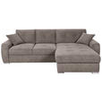 ECKSOFA in Mikrofaser Taupe  - Taupe/Chromfarben, MODERN, Kunststoff/Textil (276/193cm) - Hom`in