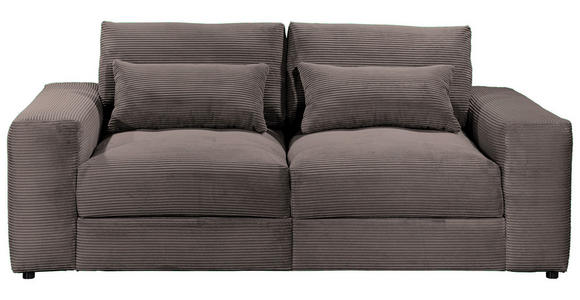 BIGSOFA Cord Mokka  - Schwarz/Mokka, KONVENTIONELL, Kunststoff/Textil (230/78/122cm) - Carryhome