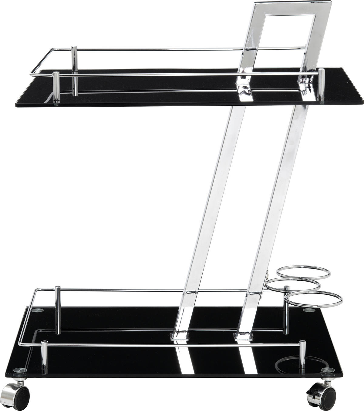 SERVIERWAGEN in Schwarz  - Schwarz, Design, Glas/Kunststoff (40/72/60cm)