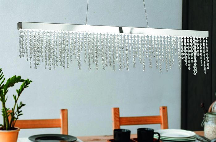 LED-HÄNGELEUCHTE ANTELAO 115/9/150 cm   - Klar/Chromfarben, KONVENTIONELL, Glas/Metall (115/9/150cm) - Eglo
