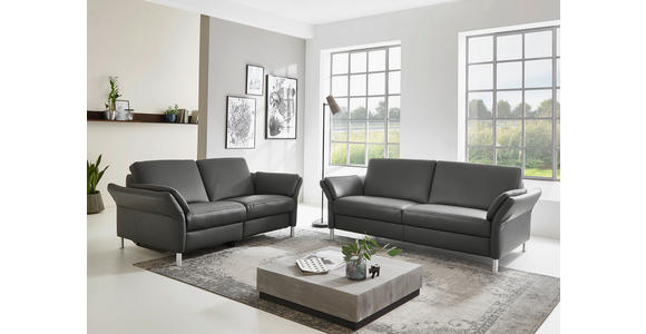 2,5-SITZER Latina in Echtleder Anthrazit  - Anthrazit/Alufarben, Design, Leder/Metall (164/82/99cm) - Dieter Knoll