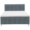 BOXSPRINGBETT 200/200 cm  in Dunkelgrau  - Chromfarben/Dunkelgrau, KONVENTIONELL, Kunststoff/Textil (200/200cm) - Voleo