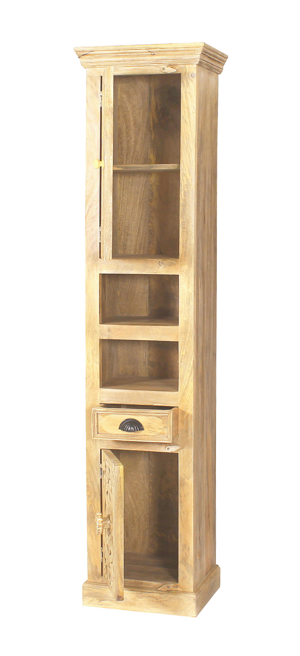 BADEZIMMER 5-teilig  in  - Schwarz/Naturfarben, Basics, Holz/Metall - Livetastic