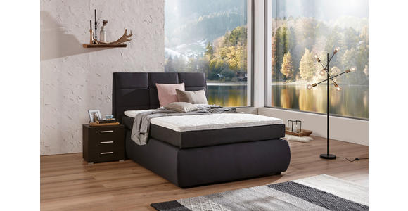 BOXSPRINGBETT 140/200 cm  in Anthrazit  - Wengefarben/Anthrazit, KONVENTIONELL, Holz/Textil (140/200cm) - Xora